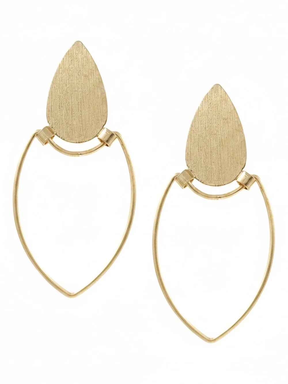 Womens Gold Teardrop Hoop Earrings